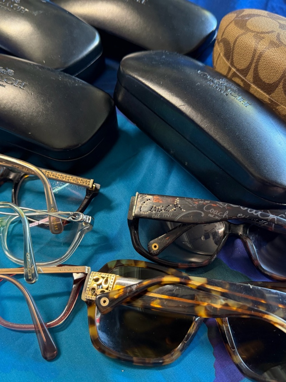 Coach women’s Sunglasses and Case and Assorted Glasses Collection frames